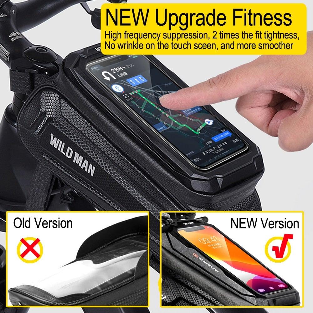 Bike Bag 1.8L Frame Front Tube Cycling Bag Bicycle Waterproof Phone Case Holder Touchscreen Bag Accessories Universal Bicycle Handlebar Bag Top Tube Bike Bag Bicycle Bag Top Tube Bag Bike Phone Case Holder Compatible With Smartphones - UrbanCycling.com