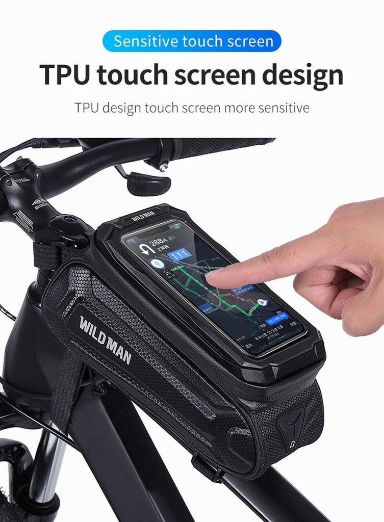 Bike Bag 1.8L Frame Front Tube Cycling Bag Bicycle Waterproof Phone Case Holder Touchscreen Bag Accessories Universal Bicycle Handlebar Bag Top Tube Bike Bag Bicycle Bag Top Tube Bag Bike Phone Case Holder Compatible With Smartphones - UrbanCycling.com