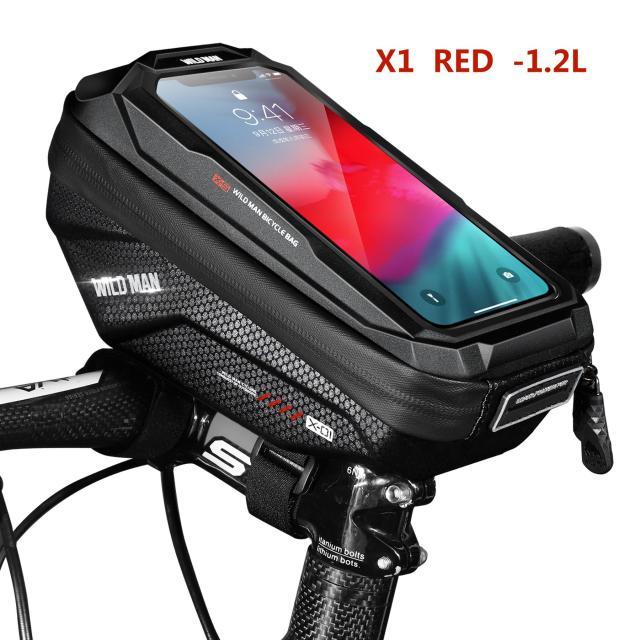Bike Bag Frame Front Top Tube Waterproof Hard Shell Cycling Bag Touch Screen Phone Case Bicycle Accessories Bike Phone Mount Bag Cycling Waterproof Front Frame Top Tube Handlebar Bag With Touch Screen Holder Case - UrbanCycling.com