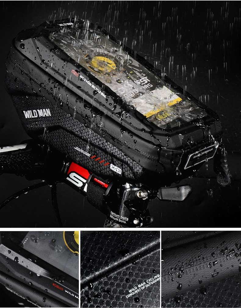 Bike Bag Frame Front Top Tube Waterproof Hard Shell Cycling Bag Touch Screen Phone Case Bicycle Accessories Bike Phone Mount Bag Cycling Waterproof Front Frame Top Tube Handlebar Bag With Touch Screen Holder Case - UrbanCycling.com