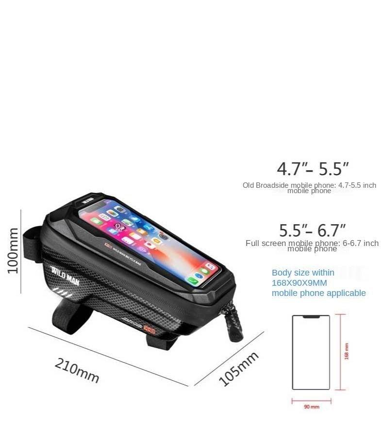 Bike Bag Frame Front Top Tube Waterproof Hard Shell Cycling Bag Touch Screen Phone Case Bicycle Accessories Bike Phone Mount Bag Cycling Waterproof Front Frame Top Tube Handlebar Bag With Touch Screen Holder Case - UrbanCycling.com