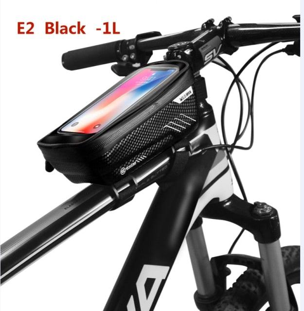 Bike Bag Frame Front Top Tube Waterproof Hard Shell Cycling Bag Touch Screen Phone Case Bicycle Accessories Bike Phone Mount Bag Cycling Waterproof Front Frame Top Tube Handlebar Bag With Touch Screen Holder Case - UrbanCycling.com