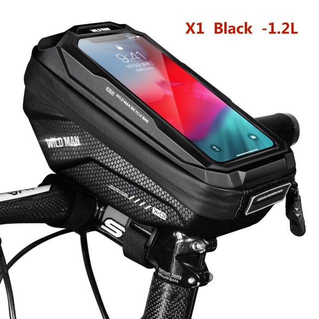 Bike Bag Frame Front Top Tube Waterproof Hard Shell Cycling Bag Touch Screen Phone Case Bicycle Accessories Bike Phone Mount Bag Cycling Waterproof Front Frame Top Tube Handlebar Bag With Touch Screen Holder Case - UrbanCycling.com
