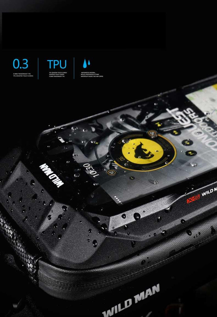 Bike Bag Frame Front Top Tube Waterproof Hard Shell Cycling Bag Touch Screen Phone Case Bicycle Accessories Bike Phone Mount Bag Cycling Waterproof Front Frame Top Tube Handlebar Bag With Touch Screen Holder Case - UrbanCycling.com