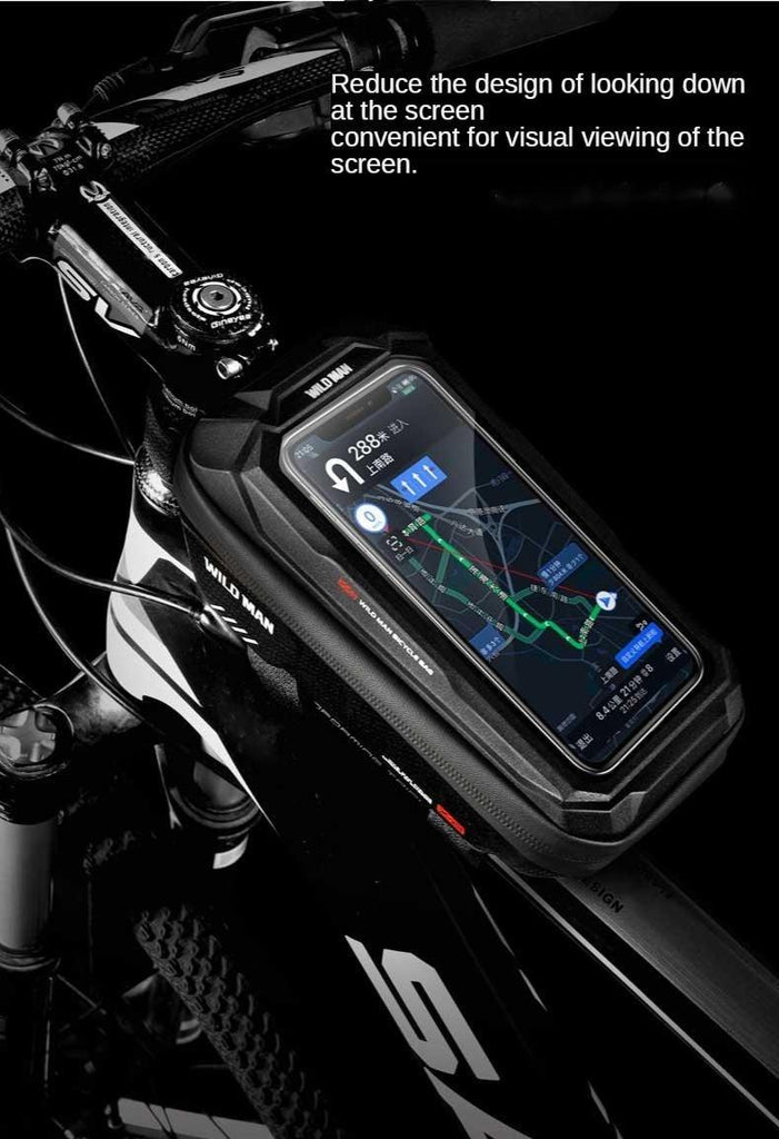 Bike Bag Frame Front Top Tube Waterproof Hard Shell Cycling Bag Touch Screen Phone Case Bicycle Accessories Bike Phone Mount Bag Cycling Waterproof Front Frame Top Tube Handlebar Bag With Touch Screen Holder Case - UrbanCycling.com