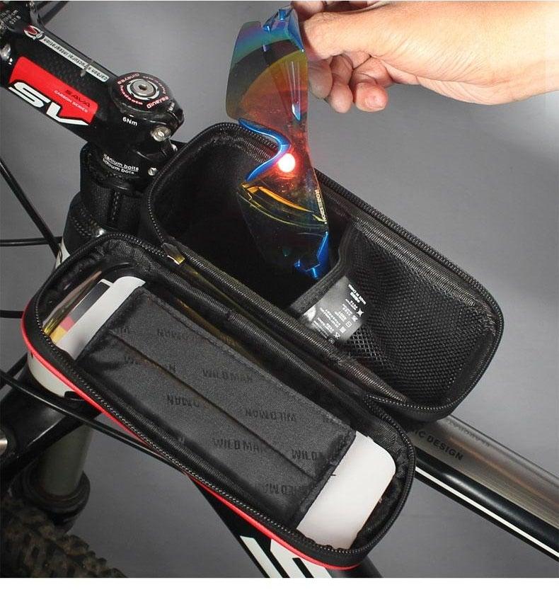 Bike Bag Frame Front Top Tube Waterproof Hard Shell Cycling Bag Touch Screen Phone Case Bicycle Accessories Bike Phone Mount Bag Cycling Waterproof Front Frame Top Tube Handlebar Bag With Touch Screen Holder Case - UrbanCycling.com