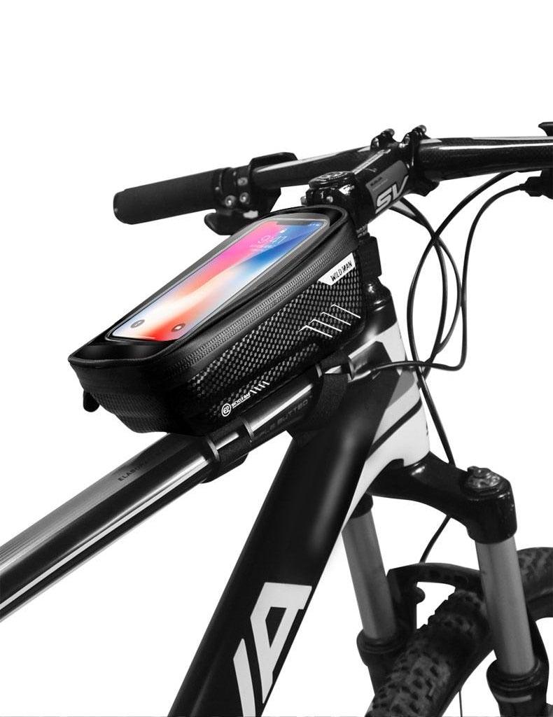 Bike Bag Frame Front Top Tube Waterproof Hard Shell Cycling Bag Touch Screen Phone Case Bicycle Accessories Bike Phone Mount Bag Cycling Waterproof Front Frame Top Tube Handlebar Bag With Touch Screen Holder Case - UrbanCycling.com