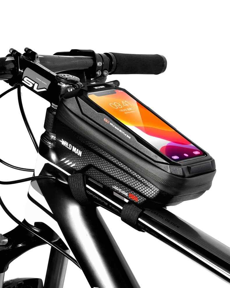 Bike Bag Frame Front Top Tube Waterproof Hard Shell Cycling Bag Touch Screen Phone Case Bicycle Accessories Bike Phone Mount Bag Cycling Waterproof Front Frame Top Tube Handlebar Bag With Touch Screen Holder Case - UrbanCycling.com