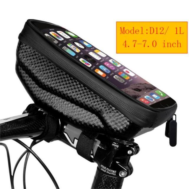 Bike Bag Frame Front Top Tube Waterproof Hard Shell Cycling Bag Touch Screen Phone Case Bicycle Accessories Bike Phone Mount Bag Cycling Waterproof Front Frame Top Tube Handlebar Bag With Touch Screen Holder Case - UrbanCycling.com