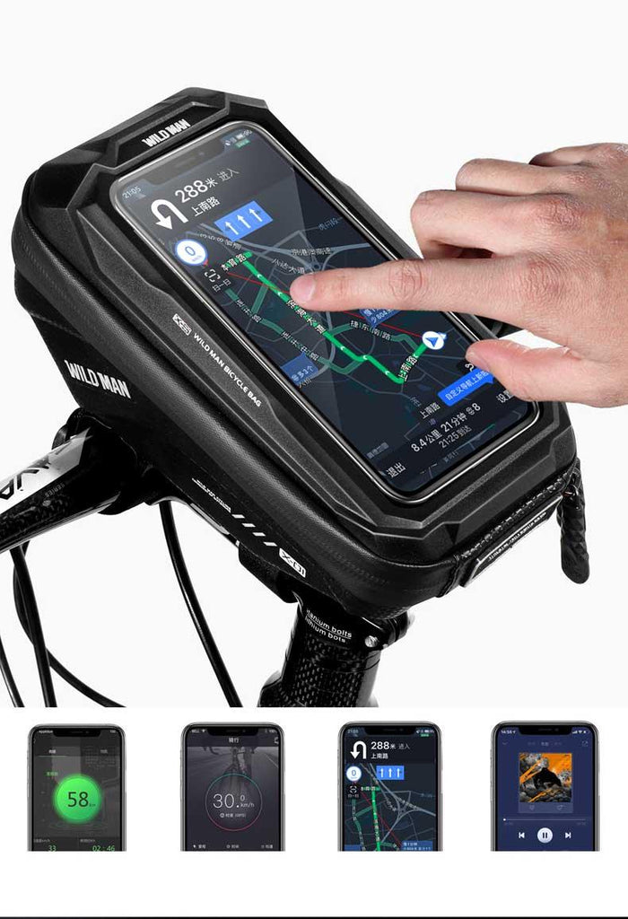 Bike Bag Frame Front Top Tube Waterproof Hard Shell Cycling Bag Touch Screen Phone Case Bicycle Accessories Bike Phone Mount Bag Cycling Waterproof Front Frame Top Tube Handlebar Bag With Touch Screen Holder Case - UrbanCycling.com