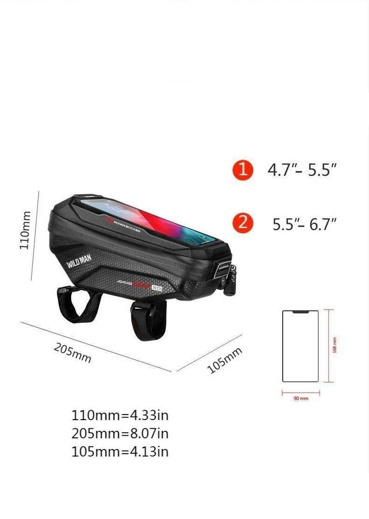 Bike Bag Frame Front Top Tube Waterproof Hard Shell Cycling Bag Touch Screen Phone Case Bicycle Accessories Bike Phone Mount Bag Cycling Waterproof Front Frame Top Tube Handlebar Bag With Touch Screen Holder Case - UrbanCycling.com
