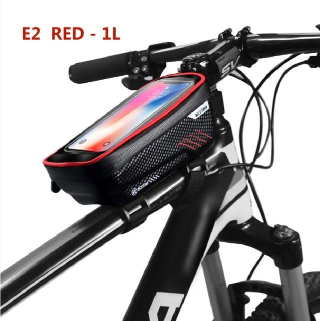 Bike Bag Frame Front Top Tube Waterproof Hard Shell Cycling Bag Touch Screen Phone Case Bicycle Accessories Bike Phone Mount Bag Cycling Waterproof Front Frame Top Tube Handlebar Bag With Touch Screen Holder Case - UrbanCycling.com