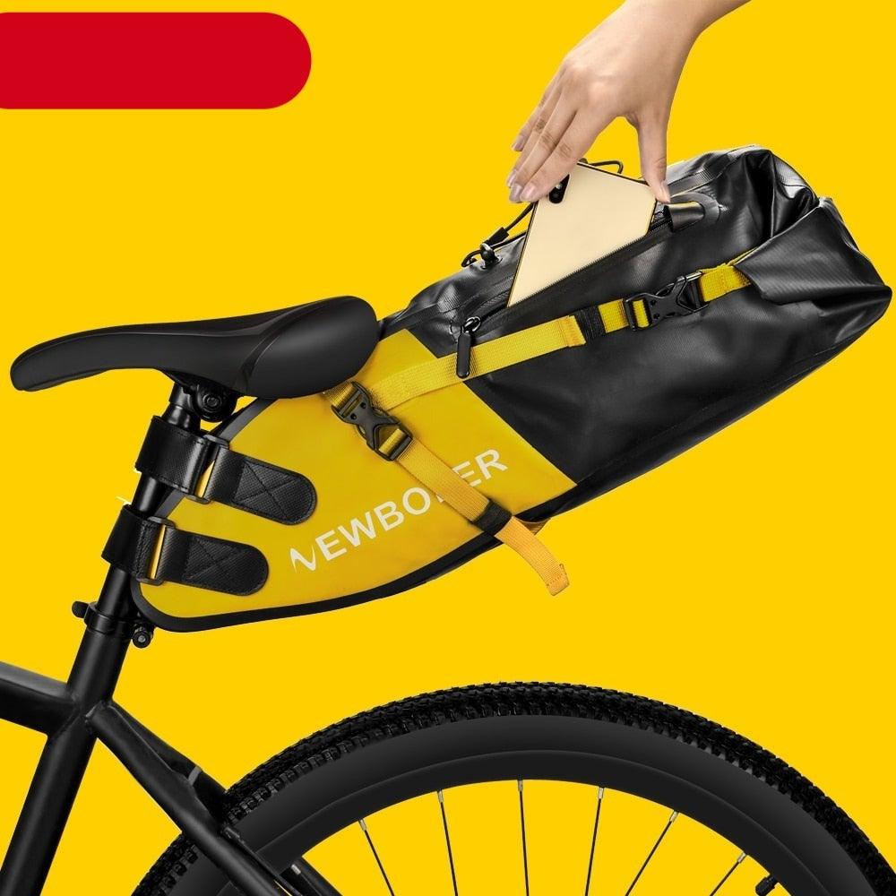 Bike Bag Waterproof Large Capacity Bicycle Bag Cycling Foldable Road Trunk Bike Packing Large Bike Bags Waterproof Bike Bag Under Seat Roll Up Cycling Rear Tail Pack Black 13L - UrbanCycling.com