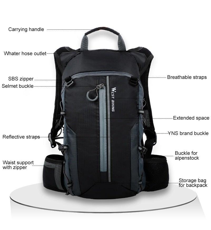Bike Bags Portable Waterproof Backpack Cycling Water Bag Outdoor Sport Climbing Hiking Pouch Hydration Backpack Bike Backpack Mountain Biking Daypack Cycling Hiking Bicycle 10L - UrbanCycling.com