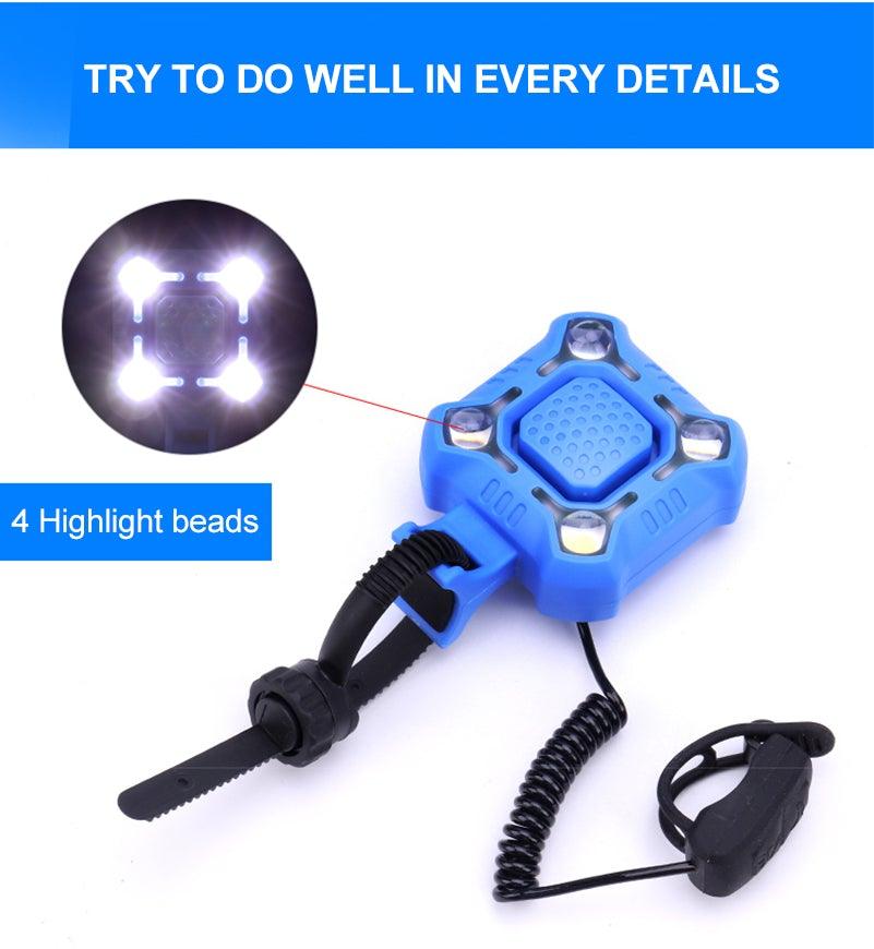 Bike Bell 4 Lamp Cycling Light 1200mAh Electric Horn Waterproof USB Charging Loud Alarm Security Bicycle Bell Bright Eyes Fully Waterproof Lumen Rechargeable Mountain Road Bike Headlight - UrbanCycling.com