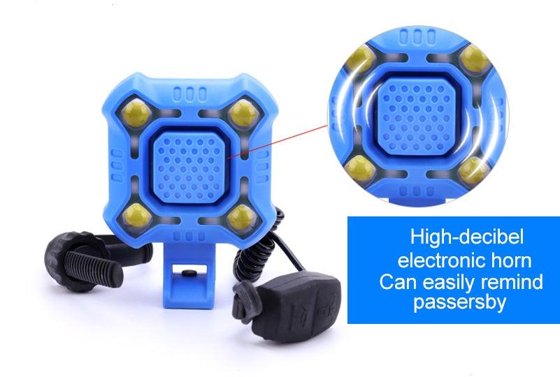 Bike Bell 4 Lamp Cycling Light 1200mAh Electric Horn Waterproof USB Charging Loud Alarm Security Bicycle Bell Bright Eyes Fully Waterproof Lumen Rechargeable Mountain Road Bike Headlight - UrbanCycling.com