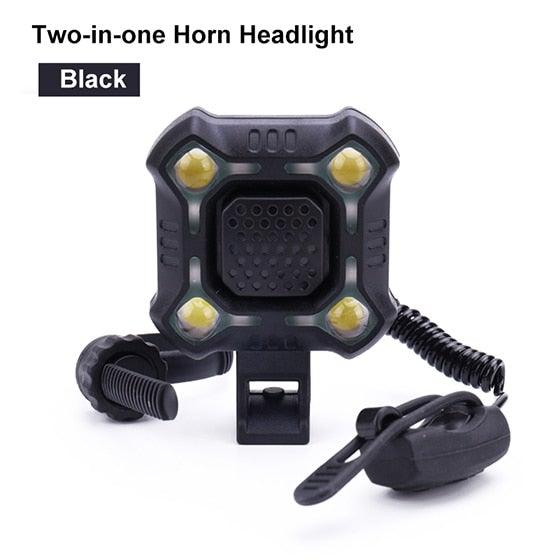 Bike Bell 4 Lamp Cycling Light 1200mAh Electric Horn Waterproof USB Charging Loud Alarm Security Bicycle Bell Bright Eyes Fully Waterproof Lumen Rechargeable Mountain Road Bike Headlight - UrbanCycling.com