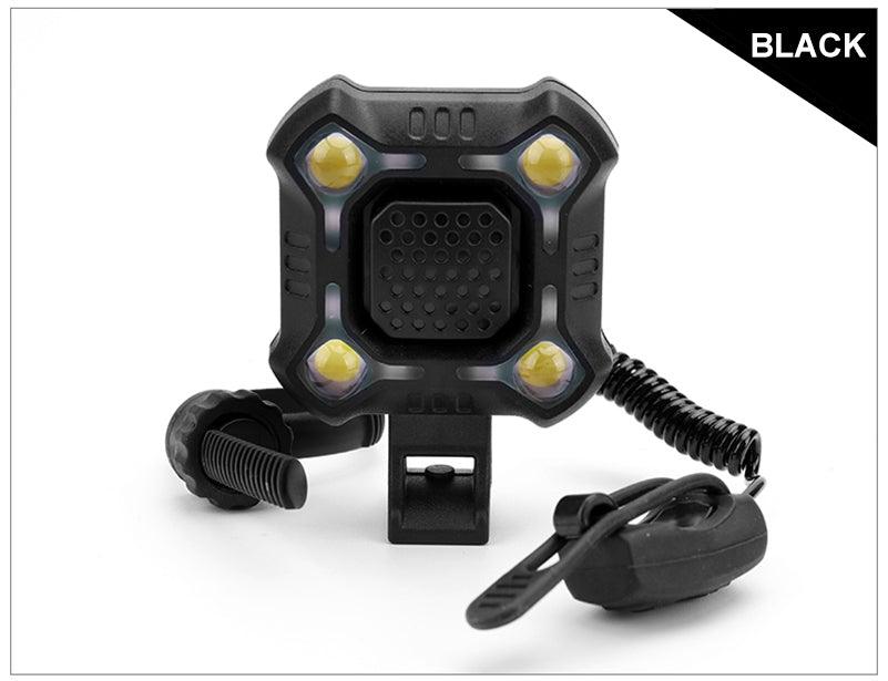 Bike Bell 4 Lamp Cycling Light 1200mAh Electric Horn Waterproof USB Charging Loud Alarm Security Bicycle Bell Bright Eyes Fully Waterproof Lumen Rechargeable Mountain Road Bike Headlight - UrbanCycling.com