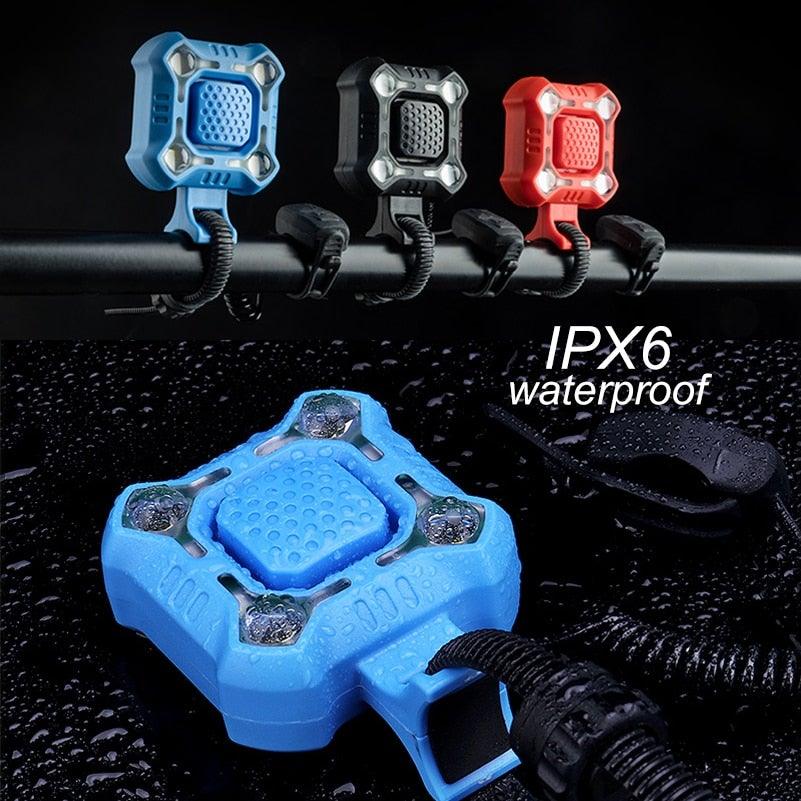 Bike Bell 4 Lamp Cycling Light 1200mAh Electric Horn Waterproof USB Charging Loud Alarm Security Bicycle Bell Bright Eyes Fully Waterproof Lumen Rechargeable Mountain Road Bike Headlight - UrbanCycling.com