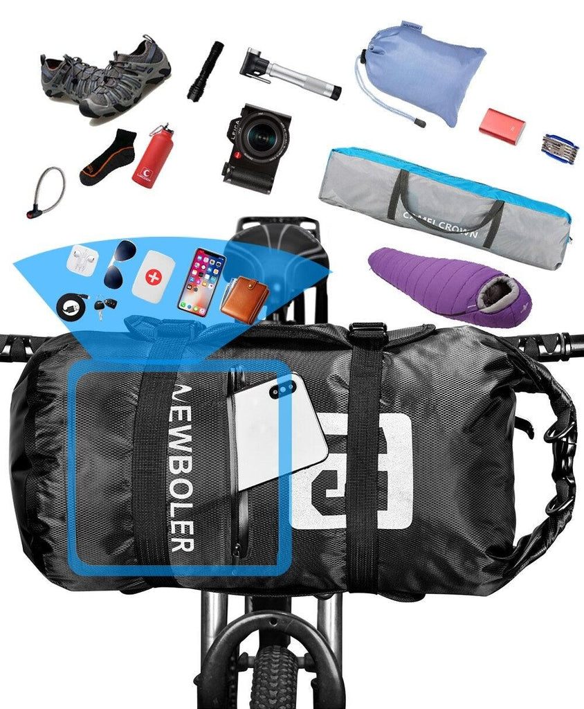 Bike Front Tube Bag Waterproof Bicycle Handlebar Basket Pack Cycling Front Frame Bicycle Accessories Waterproof Handlebar Bags Bike packing Bags Front Packs For Road Bicycles Bike Packing Accessories - UrbanCycling.com