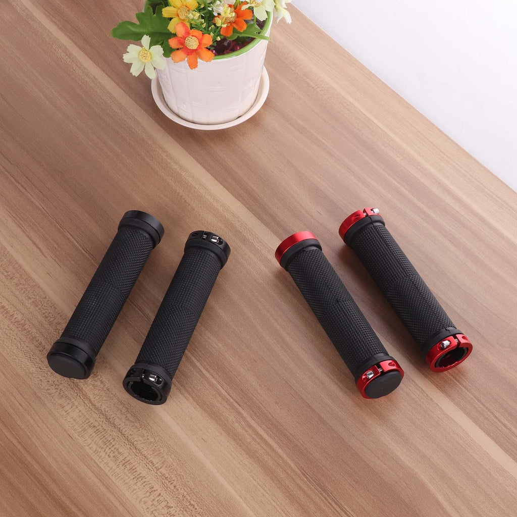 Bike Handlebar Cover Grips Anti - Slip Mountain Road Cycling Bike Bicycle Smooth Soft Rubber Handle Grip Lock Bar Non - Slip - Rubber Bicycle Handle Grip With Aluminum Lock Rubber Comfortable Bike Grips - UrbanCycling.com