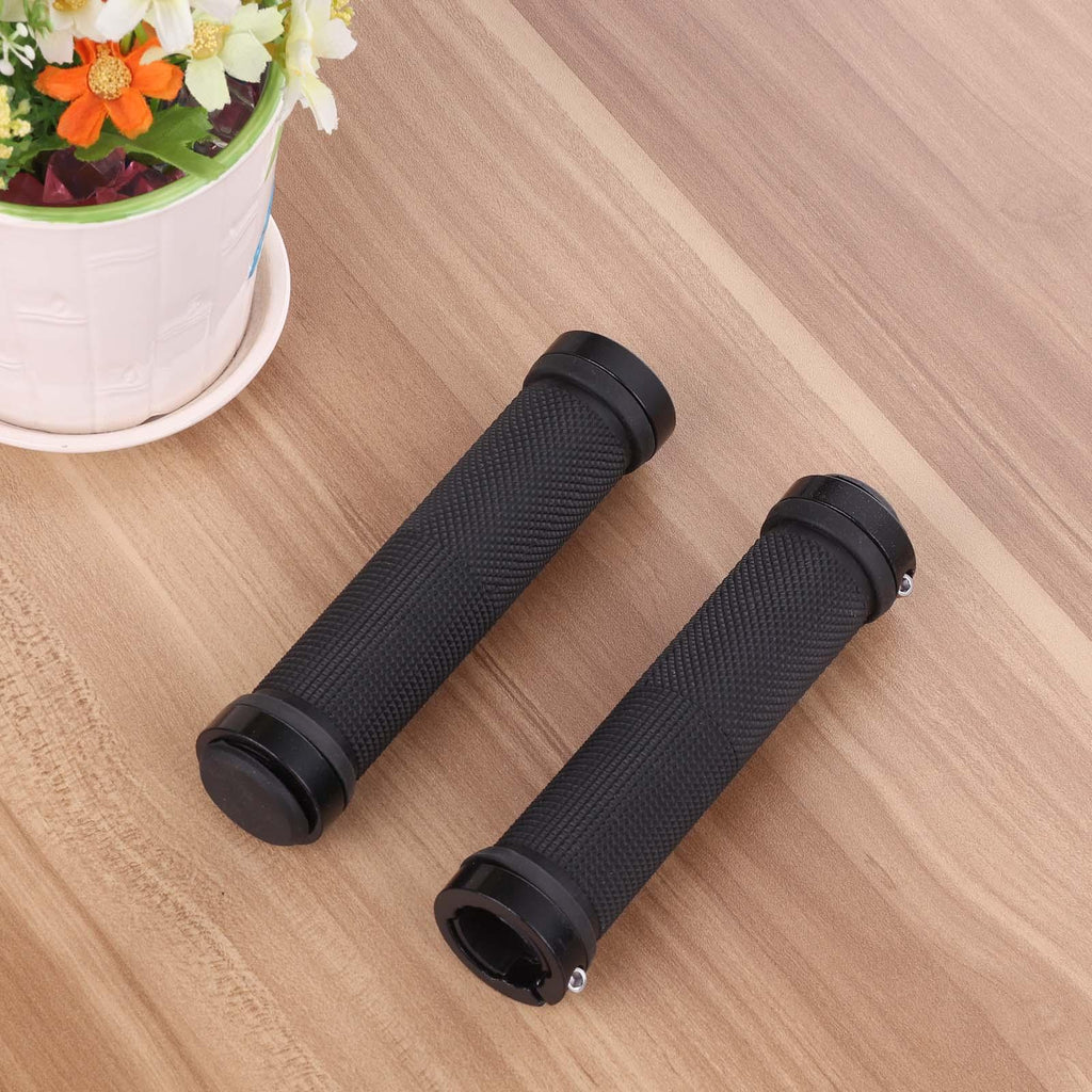 Bike Handlebar Cover Grips Anti - Slip Mountain Road Cycling Bike Bicycle Smooth Soft Rubber Handle Grip Lock Bar Non - Slip - Rubber Bicycle Handle Grip With Aluminum Lock Rubber Comfortable Bike Grips - UrbanCycling.com