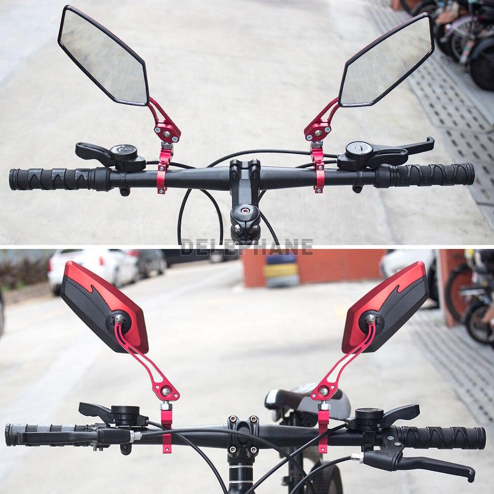 Bike Mirrors HD Blast Resistant Glass Lens Handlebar Mountain Bike Mirrors Adjustable Rotatable Bicycle Rearview Mirrors New Scratch Resistant Convex Lens Universal Adjustable Rotatable Handlebar Glass Lens For Road Mountain - UrbanCycling.com
