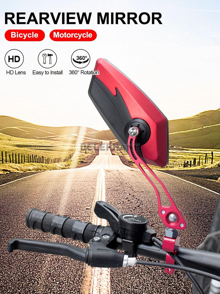 Bike Mirrors HD Blast Resistant Glass Lens Handlebar Mountain Bike Mirrors Adjustable Rotatable Bicycle Rearview Mirrors New Scratch Resistant Convex Lens Universal Adjustable Rotatable Handlebar Glass Lens For Road Mountain - UrbanCycling.com