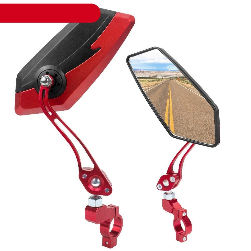 Bike Mirrors HD Blast Resistant Glass Lens Handlebar Mountain Bike Mirrors Adjustable Rotatable Bicycle Rearview Mirrors New Scratch Resistant Convex Lens Universal Adjustable Rotatable Handlebar Glass Lens For Road Mountain - UrbanCycling.com