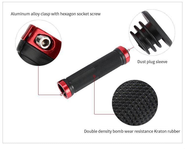 Bike Road Cycling Bicycle Handlebar Cover Grips Soft Rubber Anti - Slip Bike Handle Grip Lock Bar Non - Slip - Rubber Bicycle Handle Grip With Aluminum Lock Bike Grip For Scooter Cruiser Tricycle Wheel Chair Mountain Road Urban Foldable Bike - UrbanCycling.com