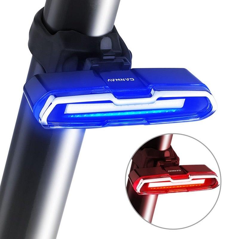 Bike Tail Light Ultra Bright Bike Light USB Rechargeable LED Bicycle Rear Light 5 Light Mode Headlights With Red + Blue Ultra Bright Bike Light USB Rechargeable LED Bicycle Rear Light Waterproof Helmet Light - UrbanCycling.com