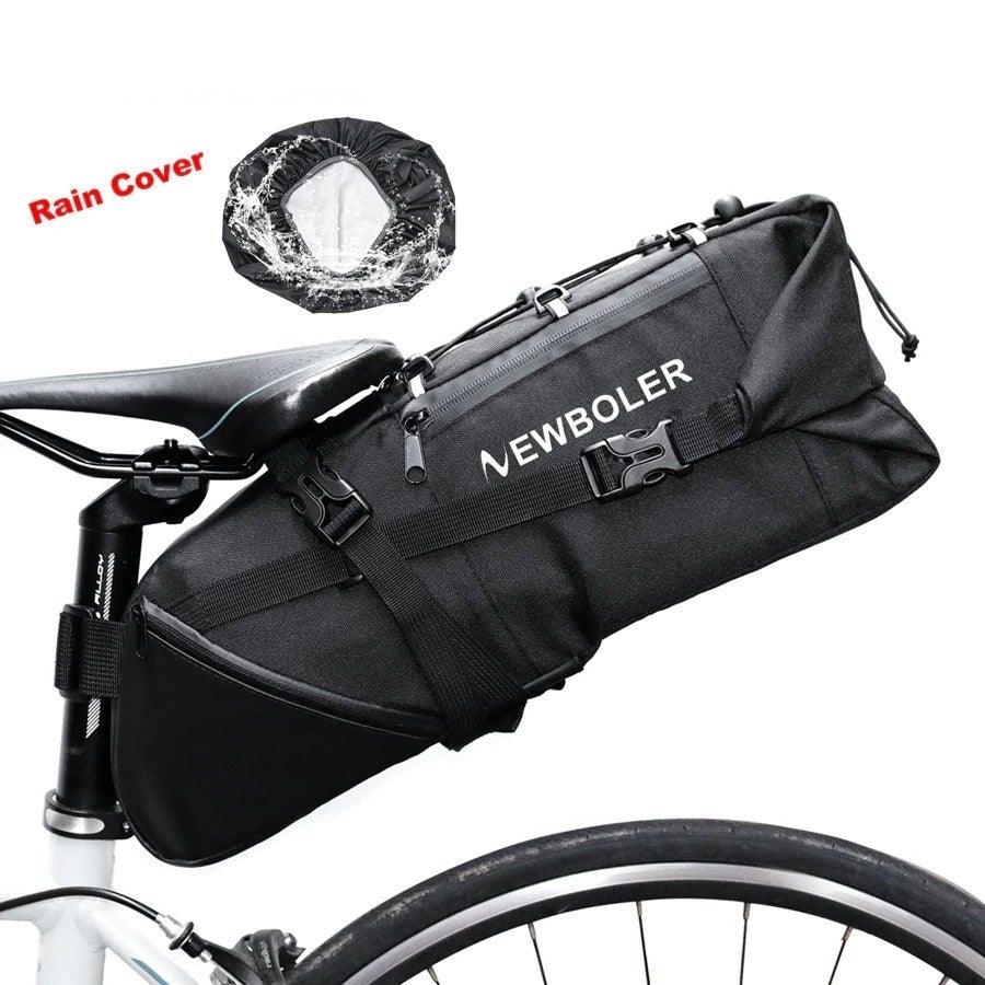Black Bike Bag Bicycle Bag Cycle Cycling Bike Seat Bag Bags Accessories Waterproof Bike Packing Bags Large Bike Bags Fully Waterproof Bike Bag Under Seat Roll Up Cycling Rear Tail Pack - UrbanCycling.com