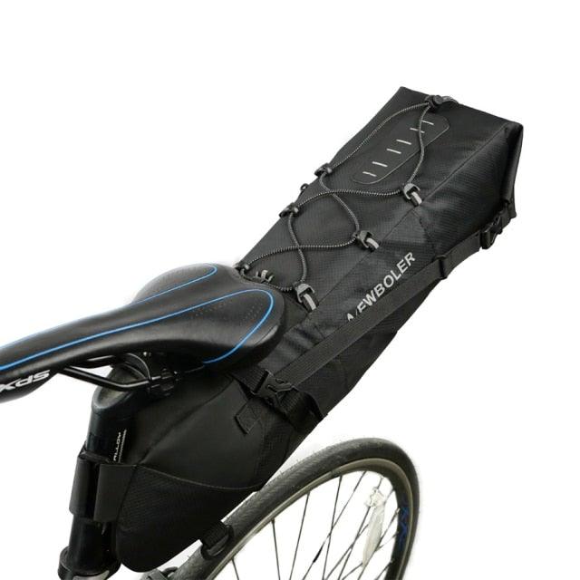 Black Bike Bag Bicycle Bag Cycle Cycling Bike Seat Bag Bags Accessories Waterproof Bike Packing Bags Large Bike Bags Fully Waterproof Bike Bag Under Seat Roll Up Cycling Rear Tail Pack - UrbanCycling.com