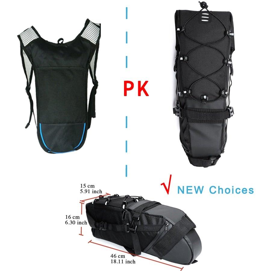 Black Bike Bag Bicycle Bag Cycle Cycling Bike Seat Bag Bags Accessories Waterproof Bike Packing Bags Large Bike Bags Fully Waterproof Bike Bag Under Seat Roll Up Cycling Rear Tail Pack - UrbanCycling.com