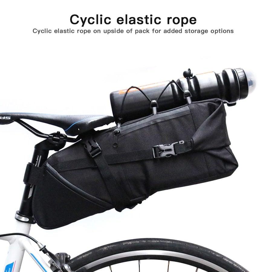 Black Bike Bag Bicycle Bag Cycle Cycling Bike Seat Bag Bags Accessories Waterproof Bike Packing Bags Large Bike Bags Fully Waterproof Bike Bag Under Seat Roll Up Cycling Rear Tail Pack - UrbanCycling.com