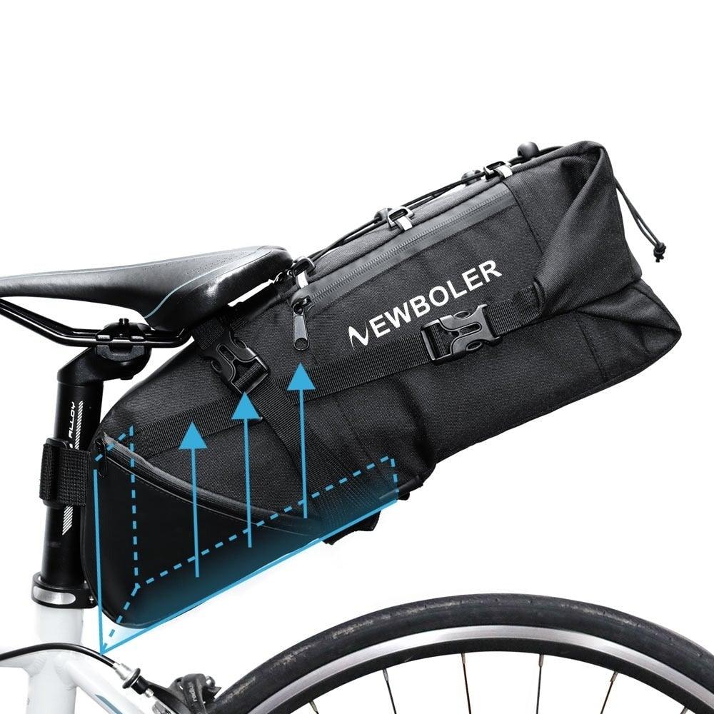 Black Bike Bag Bicycle Bag Cycle Cycling Bike Seat Bag Bags Accessories Waterproof Bike Packing Bags Large Bike Bags Fully Waterproof Bike Bag Under Seat Roll Up Cycling Rear Tail Pack - UrbanCycling.com