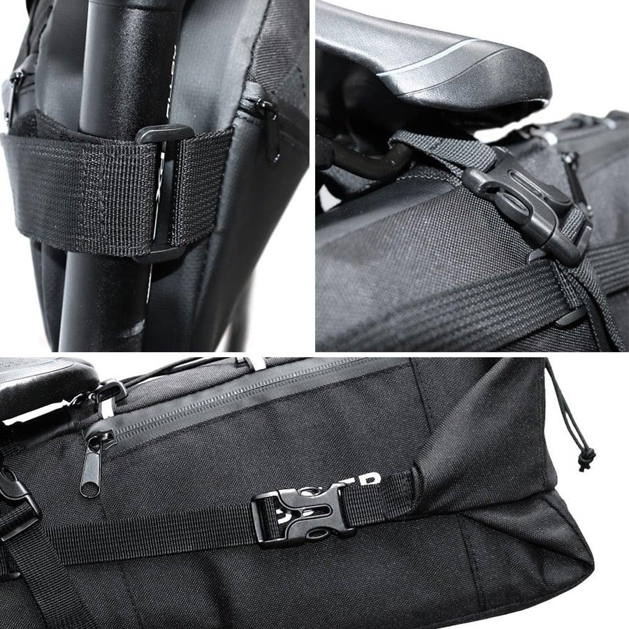 Black Bike Bag Bicycle Bag Cycle Cycling Bike Seat Bag Bags Accessories Waterproof Bike Packing Bags Large Bike Bags Fully Waterproof Bike Bag Under Seat Roll Up Cycling Rear Tail Pack - UrbanCycling.com