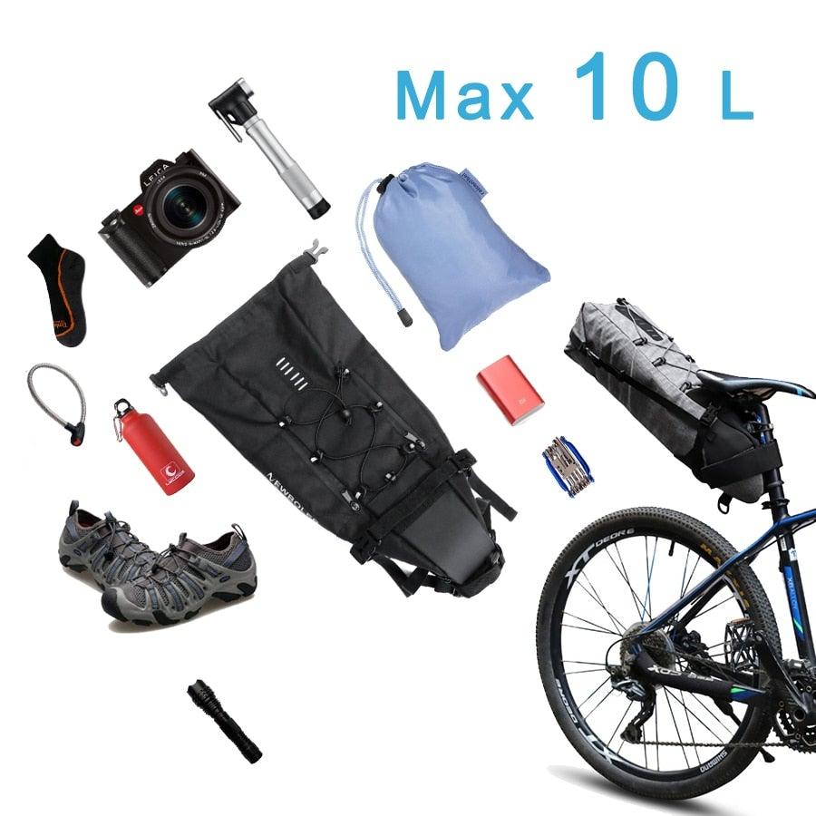 Black Bike Bag Bicycle Bag Cycle Cycling Bike Seat Bag Bags Accessories Waterproof Bike Packing Bags Large Bike Bags Fully Waterproof Bike Bag Under Seat Roll Up Cycling Rear Tail Pack - UrbanCycling.com