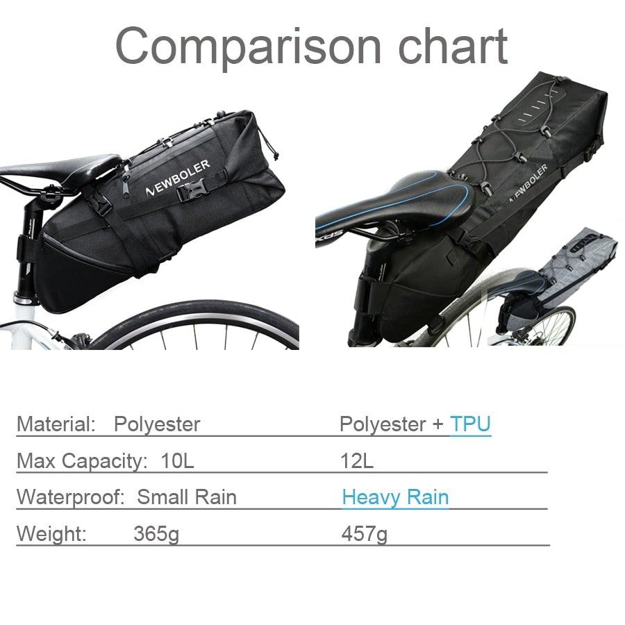 Black Bike Bag Bicycle Bag Cycle Cycling Bike Seat Bag Bags Accessories Waterproof Bike Packing Bags Large Bike Bags Fully Waterproof Bike Bag Under Seat Roll Up Cycling Rear Tail Pack - UrbanCycling.com