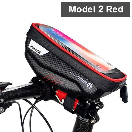 Black Bike Bag Frame Front Top Tube Cycling Bag Waterproof Phone Case Touchscreen Bag Pack Bicycle Accessories Bike Bicycle Bag Waterproof Bike Phone Mount Bag Front Frame Top Tube Handlebar Bag Touch Screen Holder Case For Cell Phones 6.6in - UrbanCycling.com