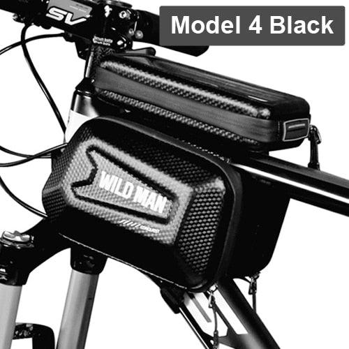 Black Bike Bag Frame Front Top Tube Cycling Bag Waterproof Phone Case Touchscreen Bag Pack Bicycle Accessories Bike Bicycle Bag Waterproof Bike Phone Mount Bag Front Frame Top Tube Handlebar Bag Touch Screen Holder Case For Cell Phones 6.6in - UrbanCycling.com
