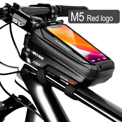 Black Bike Bag Frame Front Top Tube Cycling Bag Waterproof Phone Case Touchscreen Bag Pack Bicycle Accessories Bike Bicycle Bag Waterproof Bike Phone Mount Bag Front Frame Top Tube Handlebar Bag Touch Screen Holder Case For Cell Phones 6.6in - UrbanCycling.com