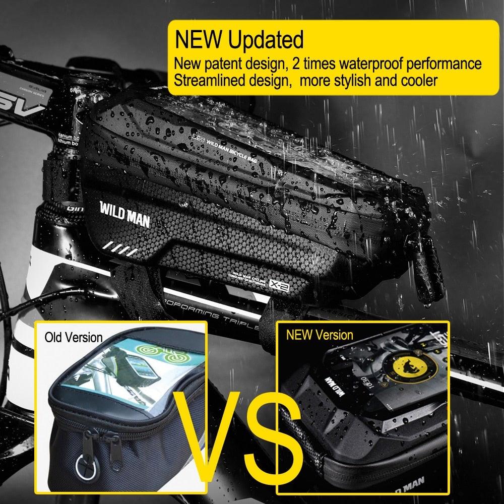Black Bike Bag Frame Front Top Tube Cycling Bag Waterproof Phone Case Touchscreen Bag Pack Bicycle Accessories Bike Bicycle Bag Waterproof Bike Phone Mount Bag Front Frame Top Tube Handlebar Bag Touch Screen Holder Case For Cell Phones 6.6in - UrbanCycling.com