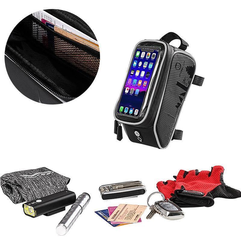 Black Waterproof Bicycle Phone Holder Bag Accessories Mobile Phone Stand Case For Bike - UrbanCycling.com