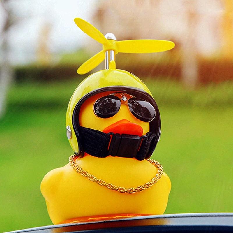 Car Goods Gift Broken Wind Helmet Small Yellow Duck Car Decoration Accessories Wind - breaking Wave - breaking Duck Cycling DecDuck Car Dashboard Decorations Rubber Duck Car Ornaments Cool Duck with Propeller Helmet Sunglasses Gold Chain or - UrbanCycling.com