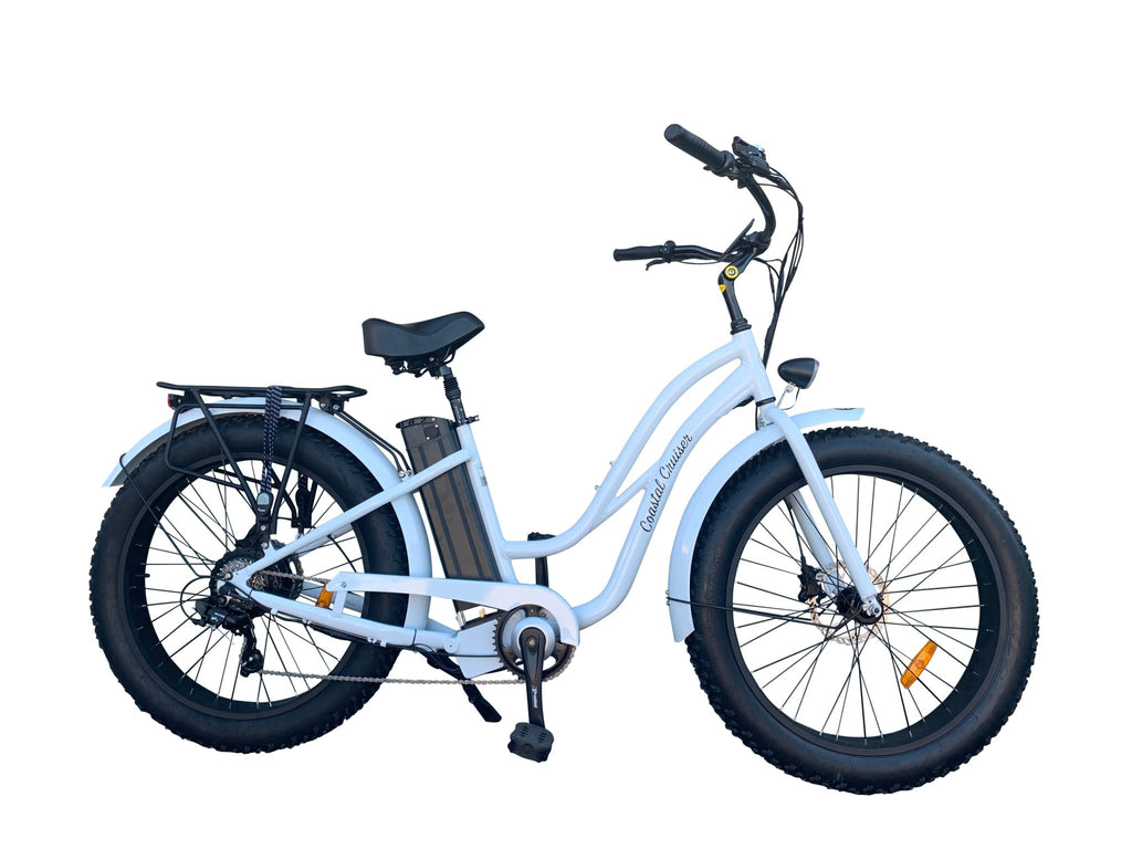 Coastal Cruiser - 750w Fat Tire Cruiser Step Thru 26x4 Electric Bike - UrbanCycling.com