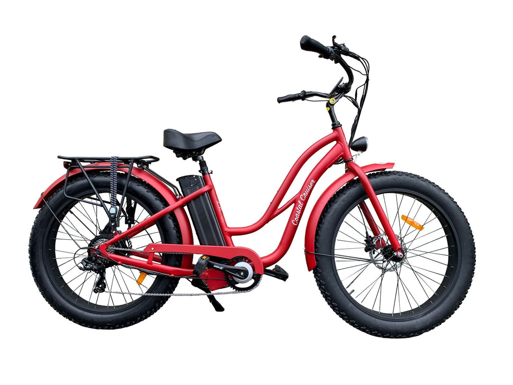 Coastal Cruiser - 750w Fat Tire Cruiser Step Thru 26x4 Electric Bike - UrbanCycling.com