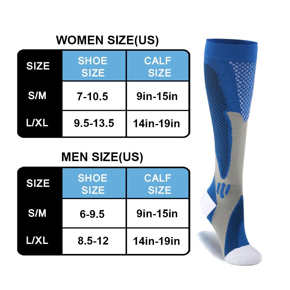 Compression Socks Nylon Medical Nursing Stockings Specializes Outdoor Cycling Sport Socks Men,20 - 30mmhg Run Nurse Socks for Edema Diabetic Varicose Veins Fast - drying Breathable Adult Sports Socks - UrbanCycling.com