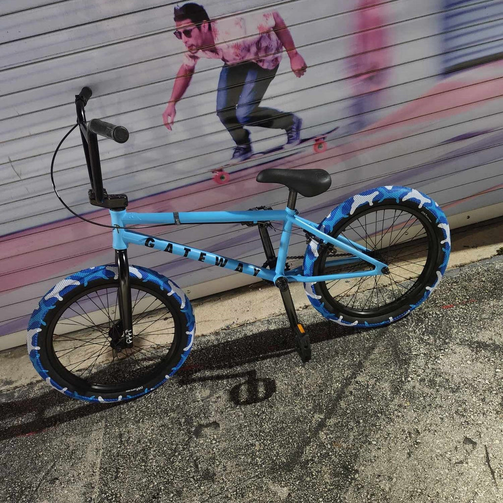 Cult Gateway 20.5" Complete BMX Bike - Cavalry Blue/Blue Camo Tires - UrbanCycling.com