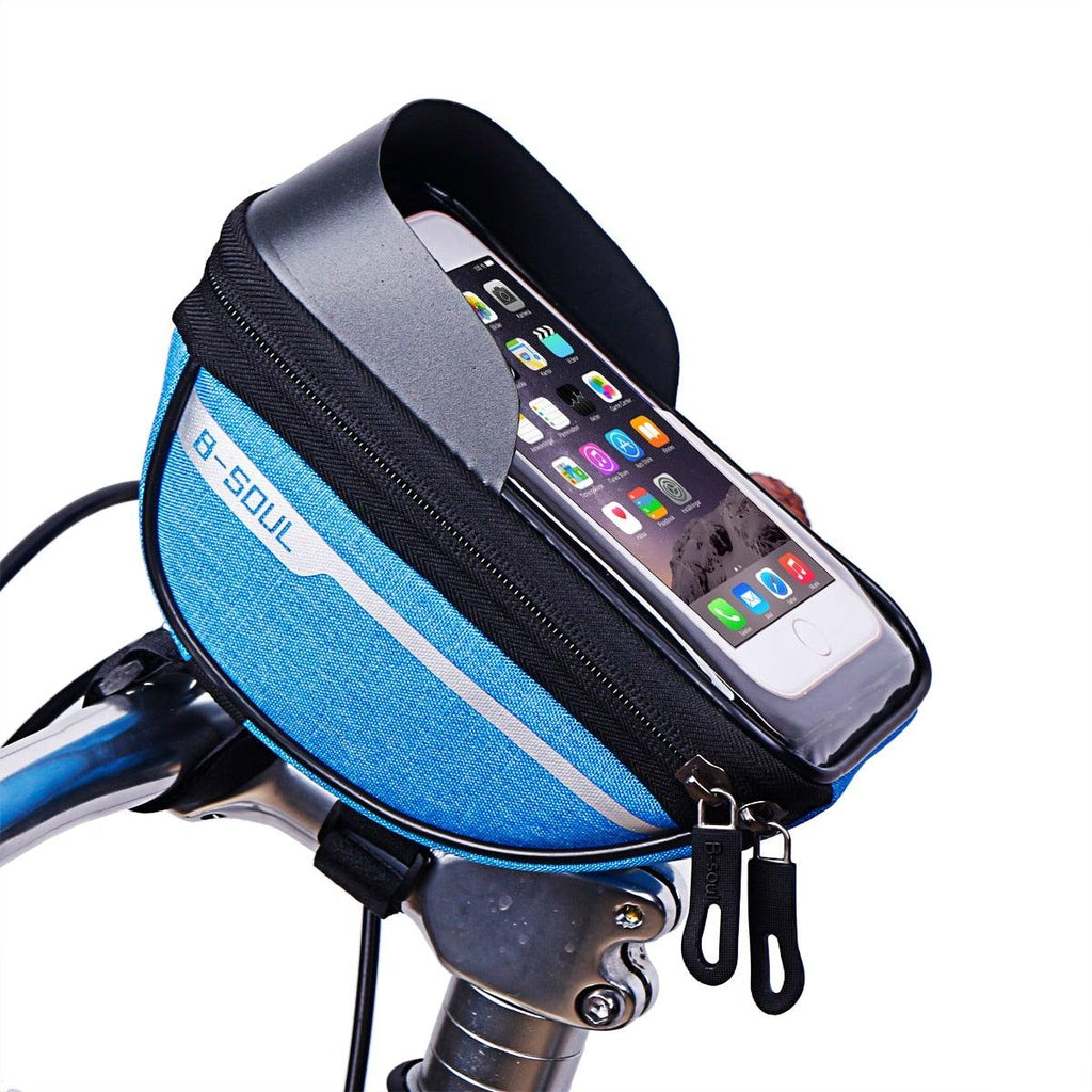 Cycling Bicycle Bike Head Tube Handlebar Cell Mobile Phone Bag Case Holder Screen Phone Mount Bags Case Bag Bicycle Bag Waterproof Bike Phone Mount Top Tube Bag Bike Phone Case Holder Accessories Cycling Pouch Compatible With Smartphones - UrbanCycling.com
